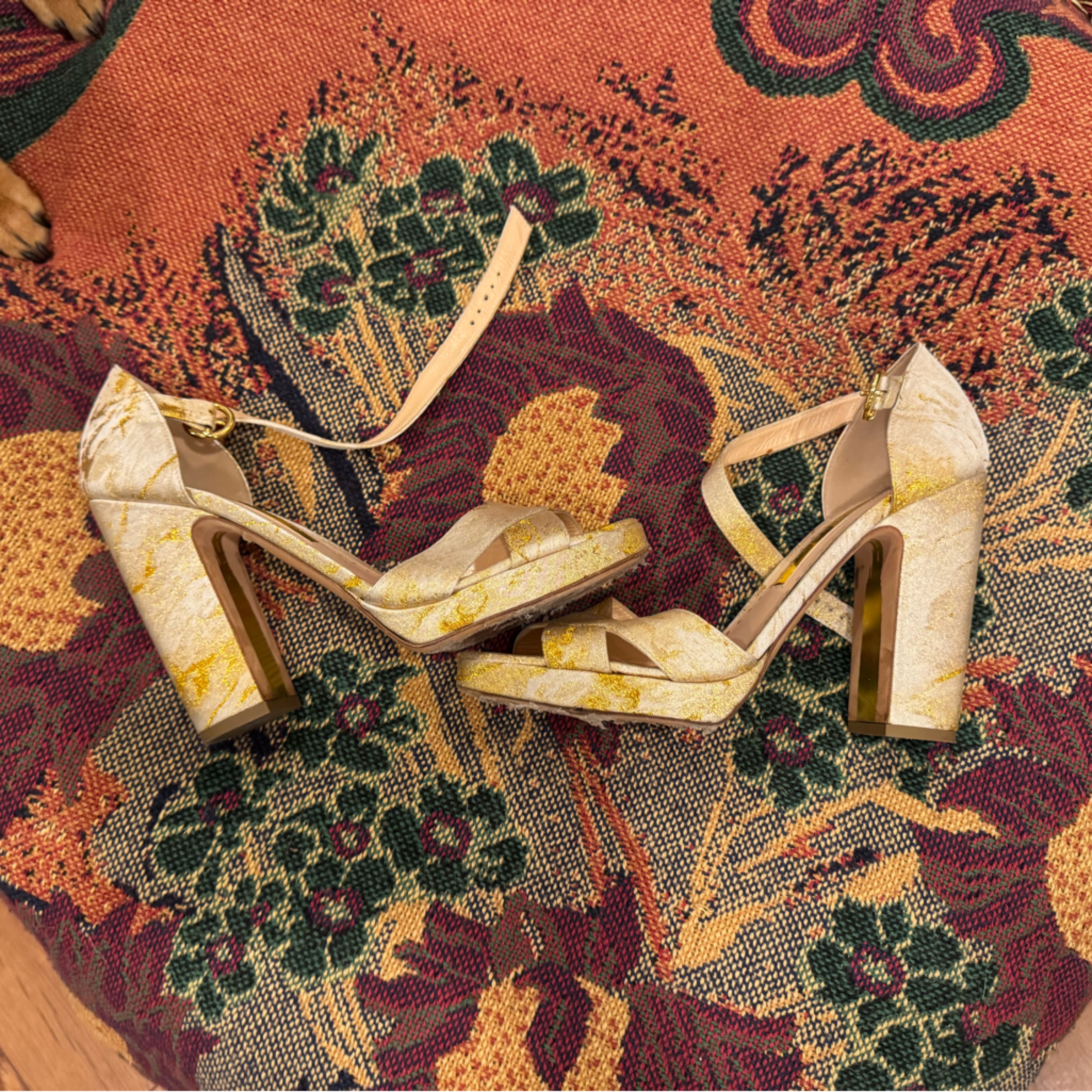 Rupert Sanderson Metallic Pink And Gold Heels Size 39